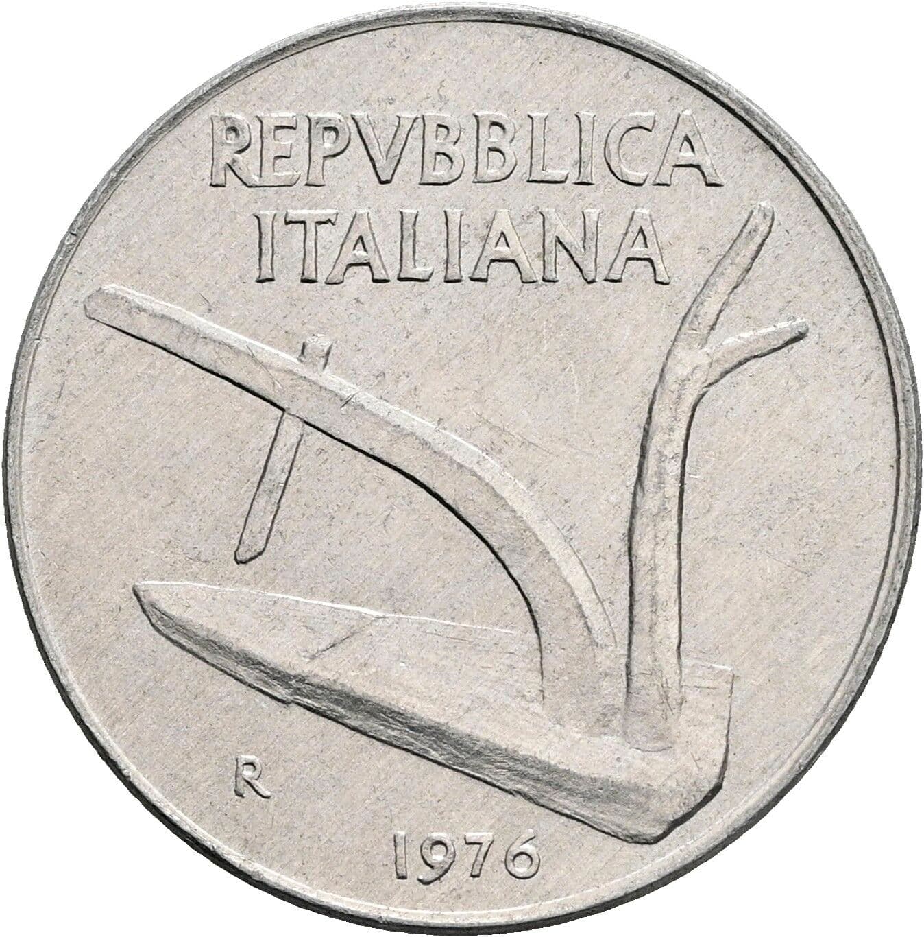 10 Lire 1976 – Rückseite