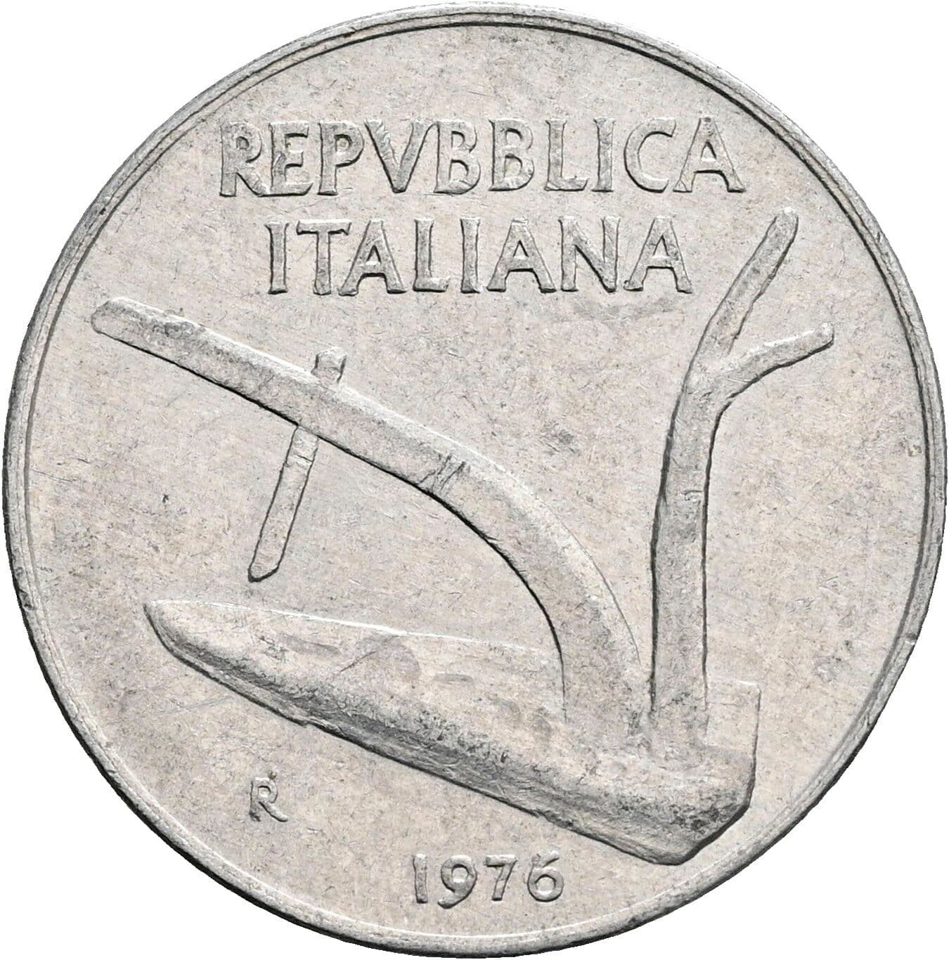 10 Lire 1976 – Rückseite