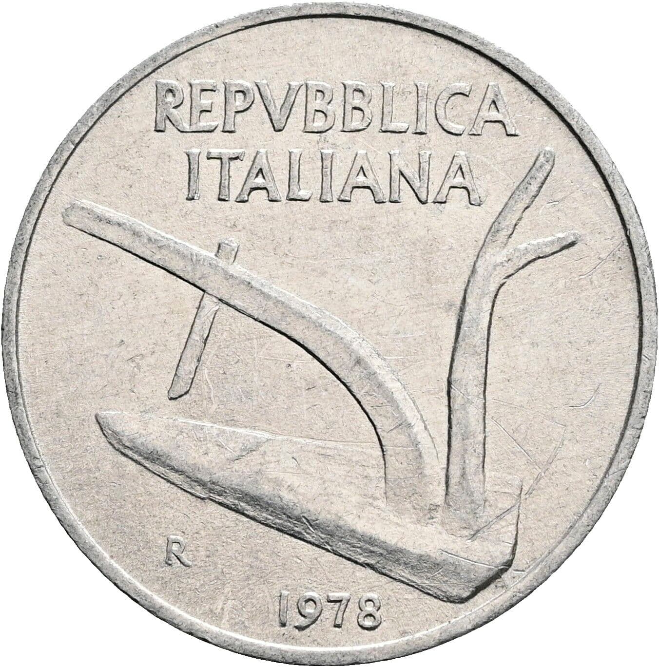 10 Lire 1978 – Rückseite