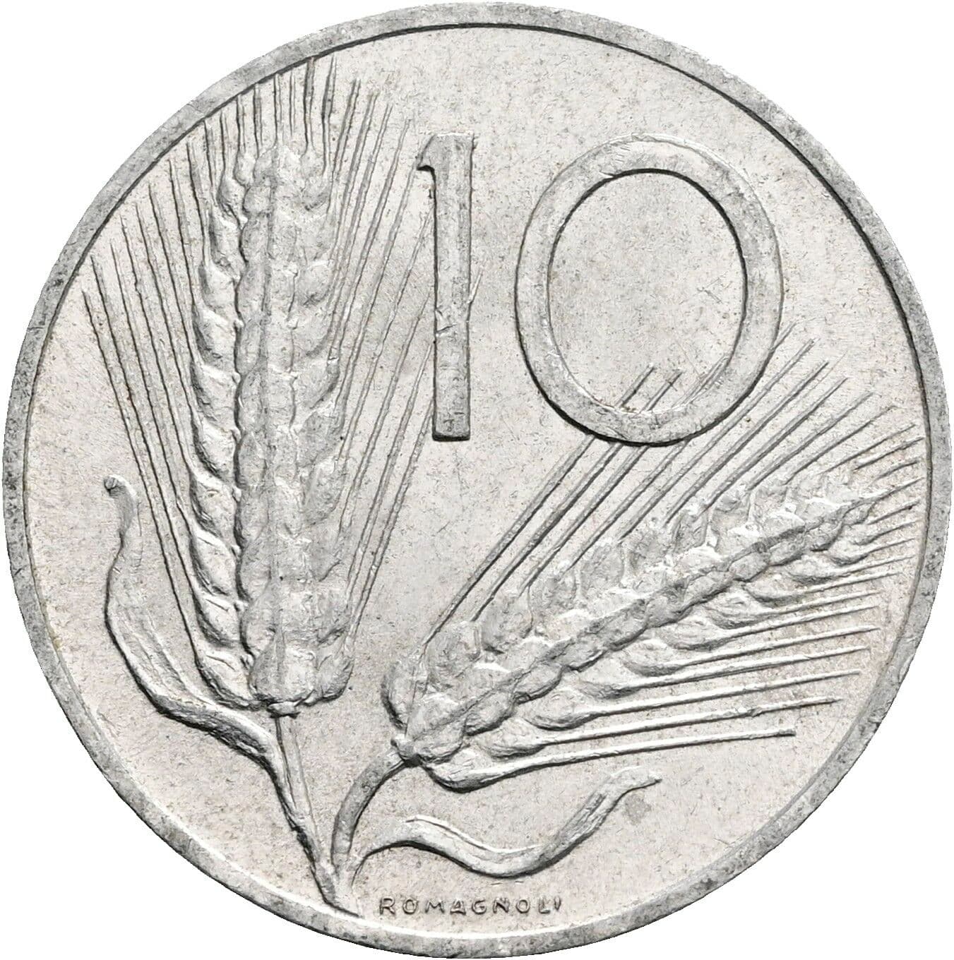 10 Lire 1955 – Vorderseite