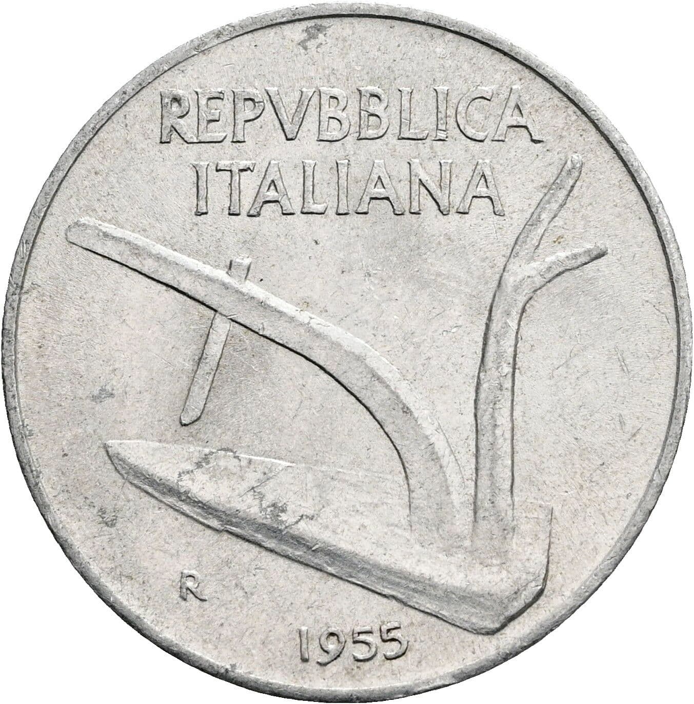 10 Lire 1955 – Rückseite