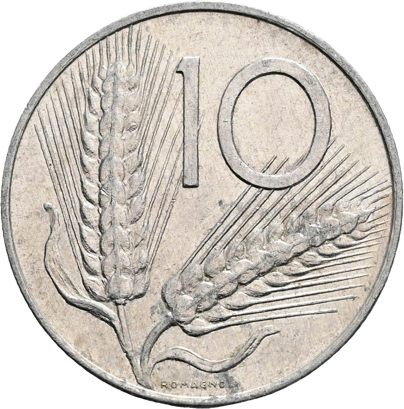 10 Lire 1975 – Vorderseite