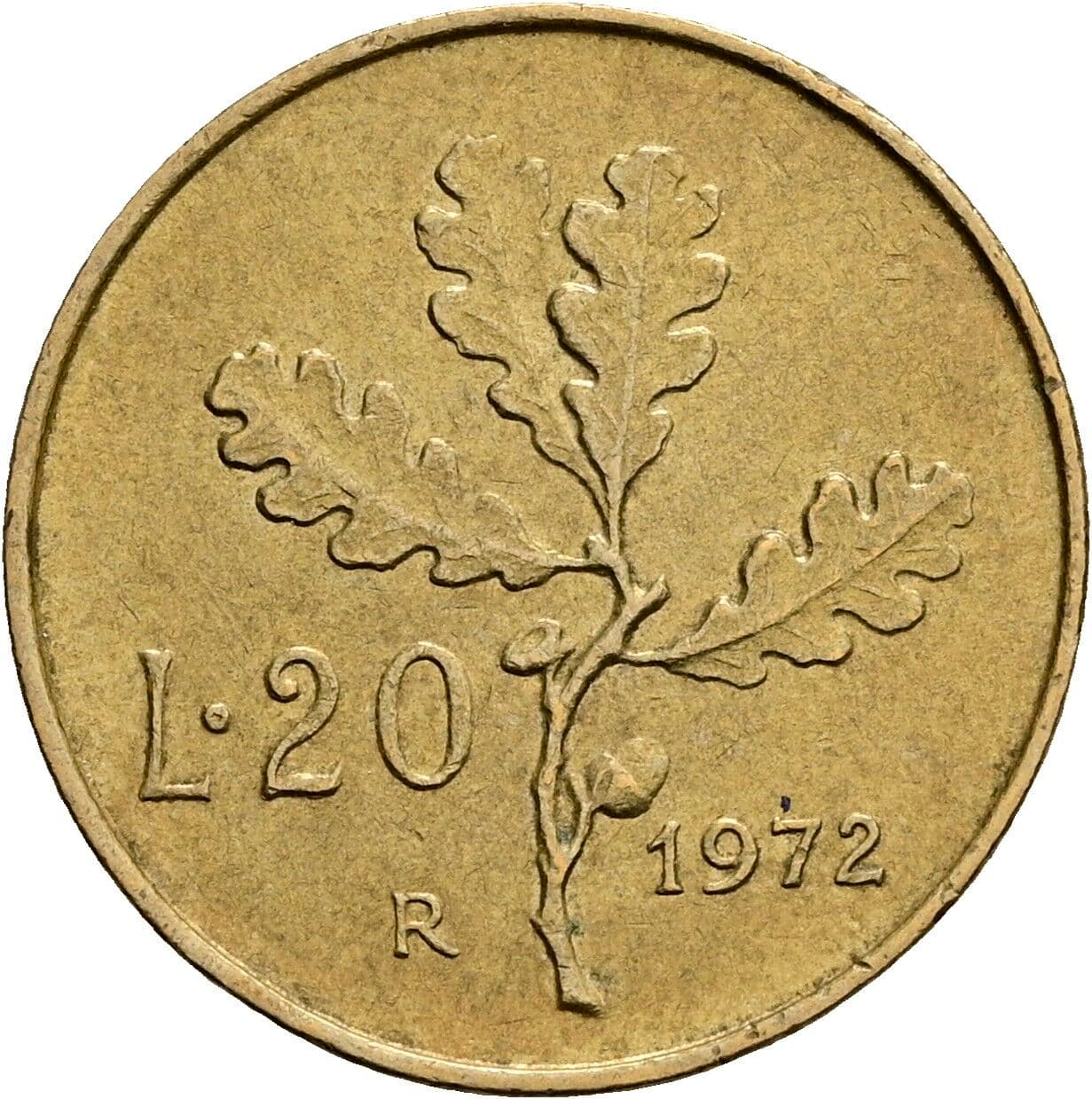 20 Lire 1972 – Rückseite