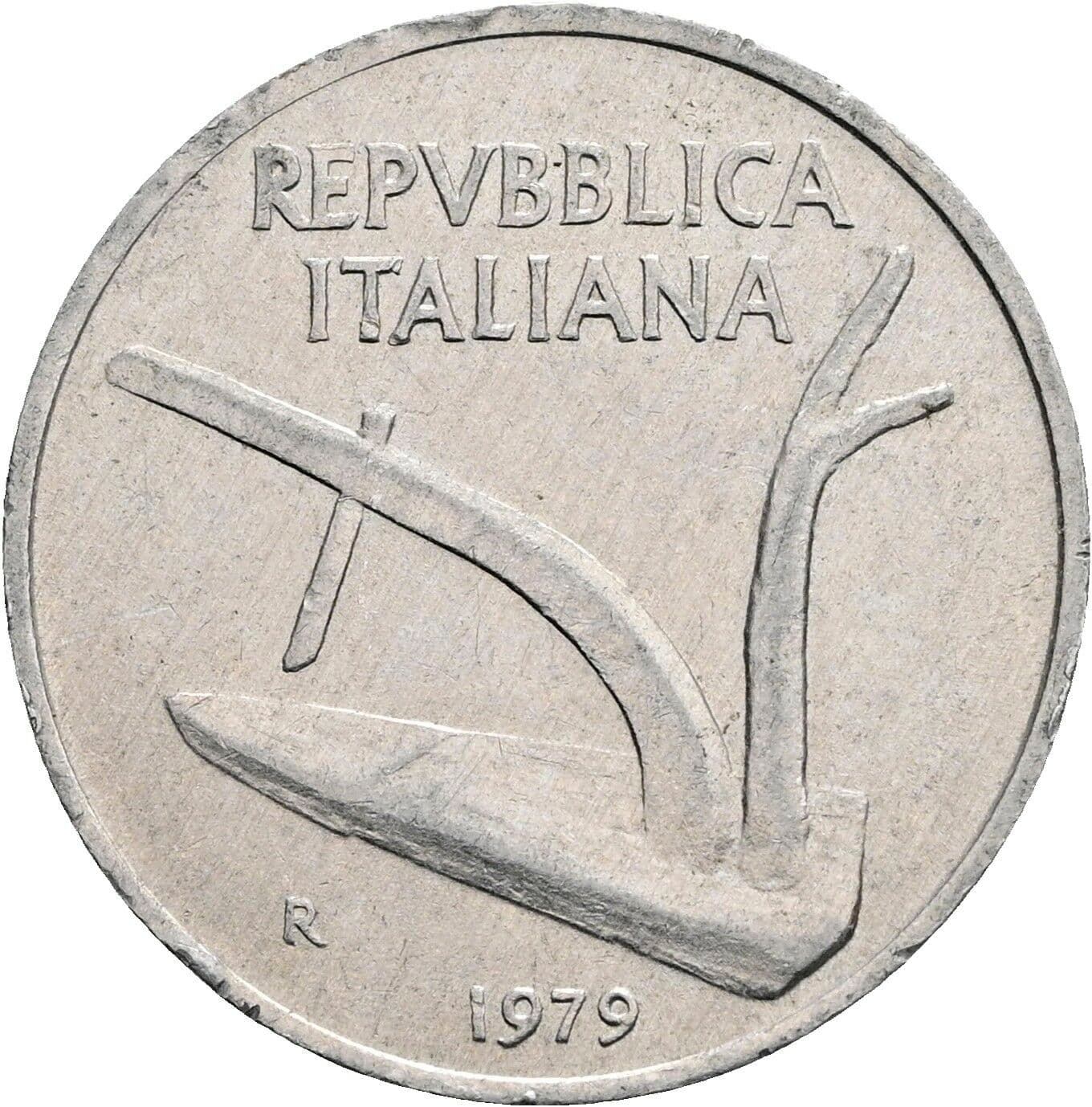 10 Lire 1979 – Rückseite