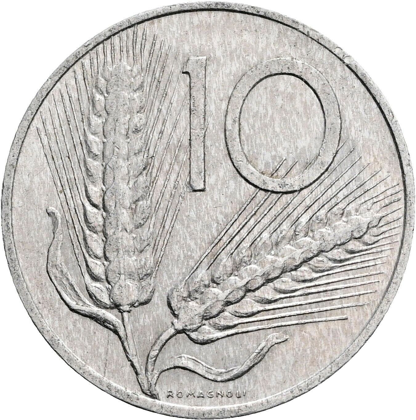10 Lire 1969 – Vorderseite
