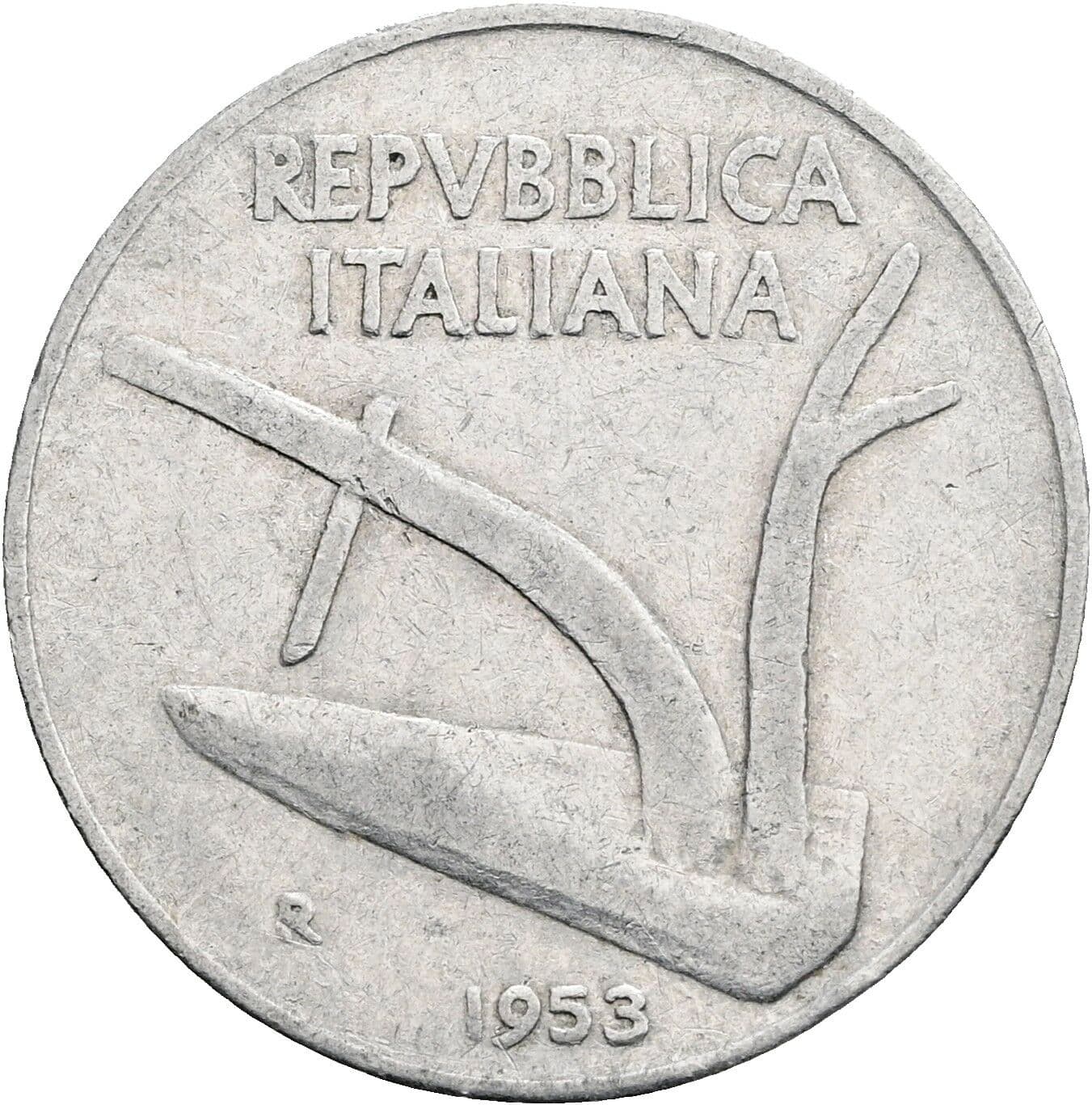 10 Lire 1953 – Rückseite