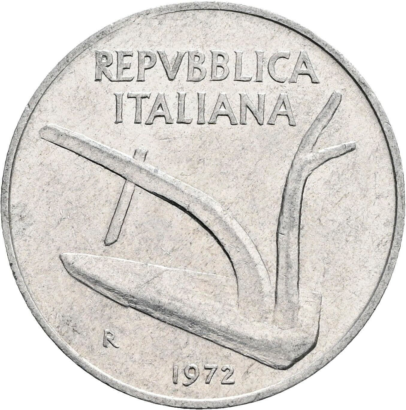 10 Lire 1972 – Rückseite