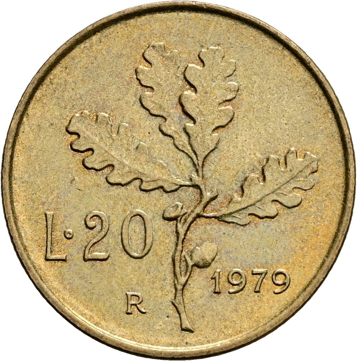 20 Lire 1979 – Rückseite