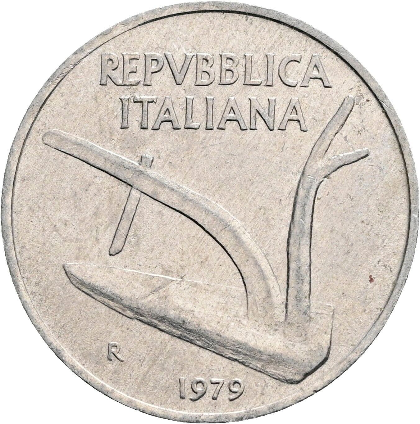 10 Lire 1979 – Rückseite