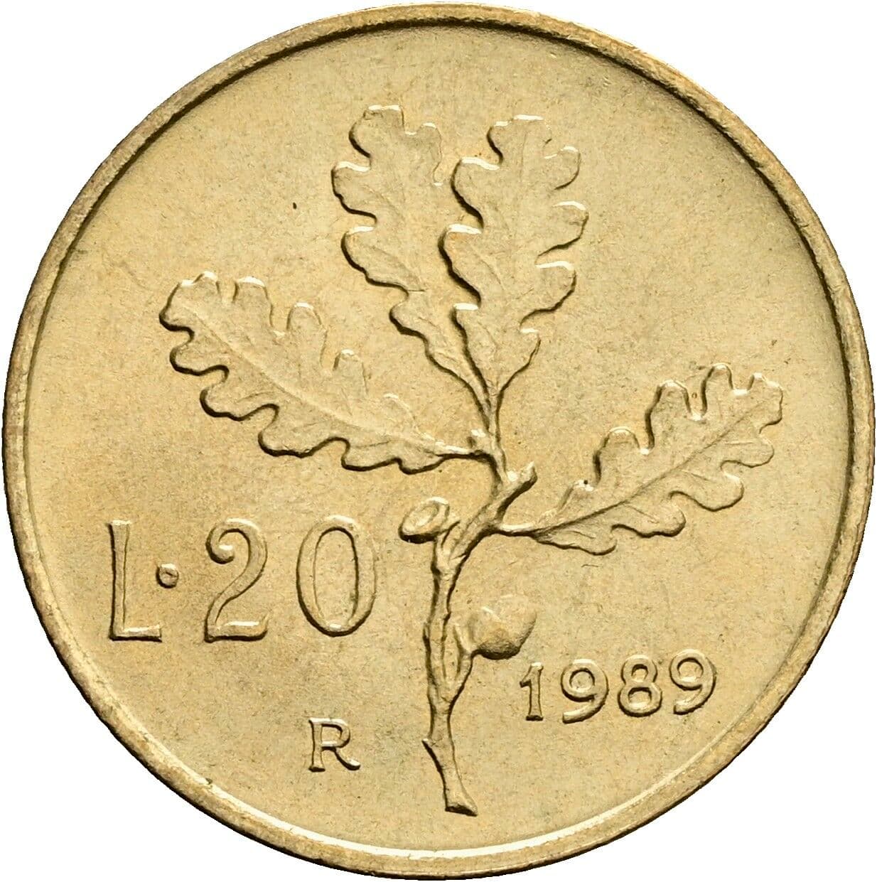 20 Lire 1989 – Rückseite