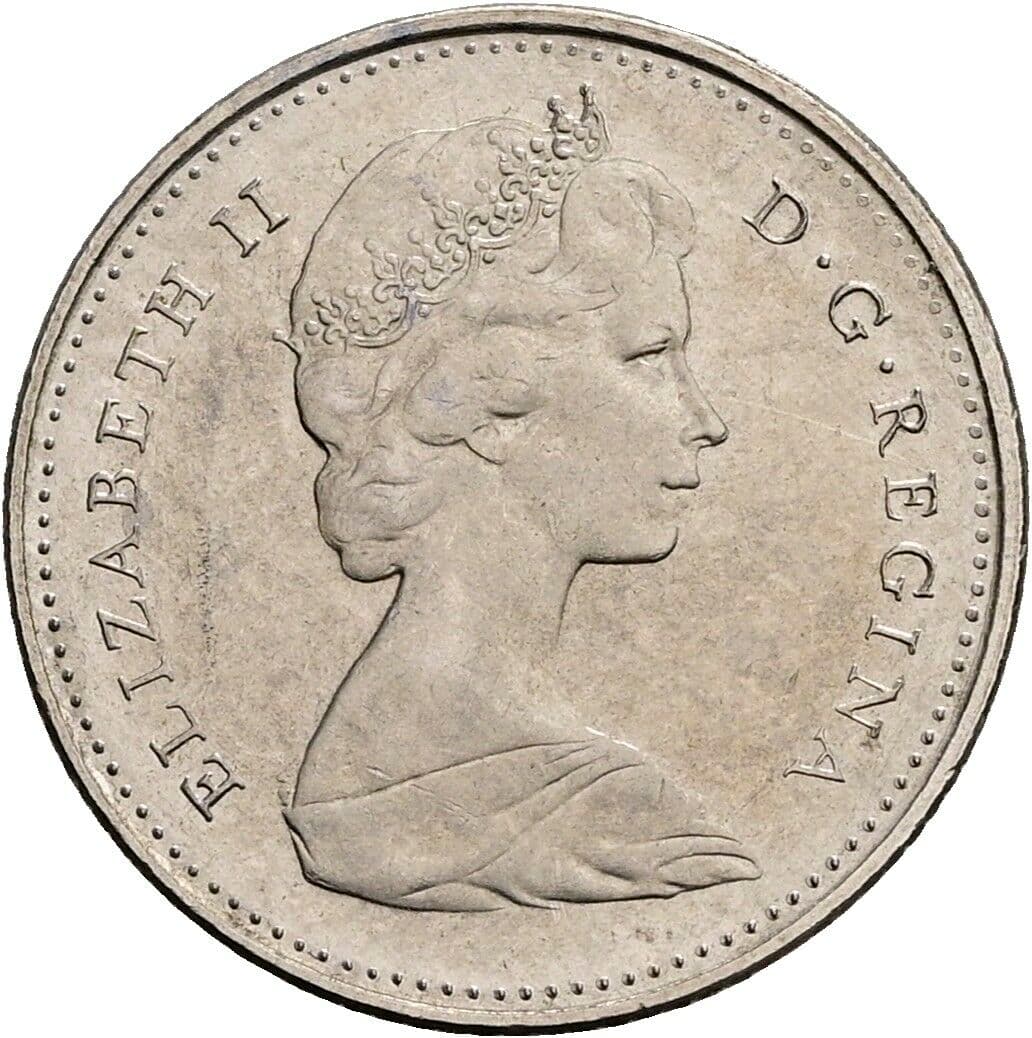 10 Cents Elisabeth II. 1952-2022 1973 – Vorderseite