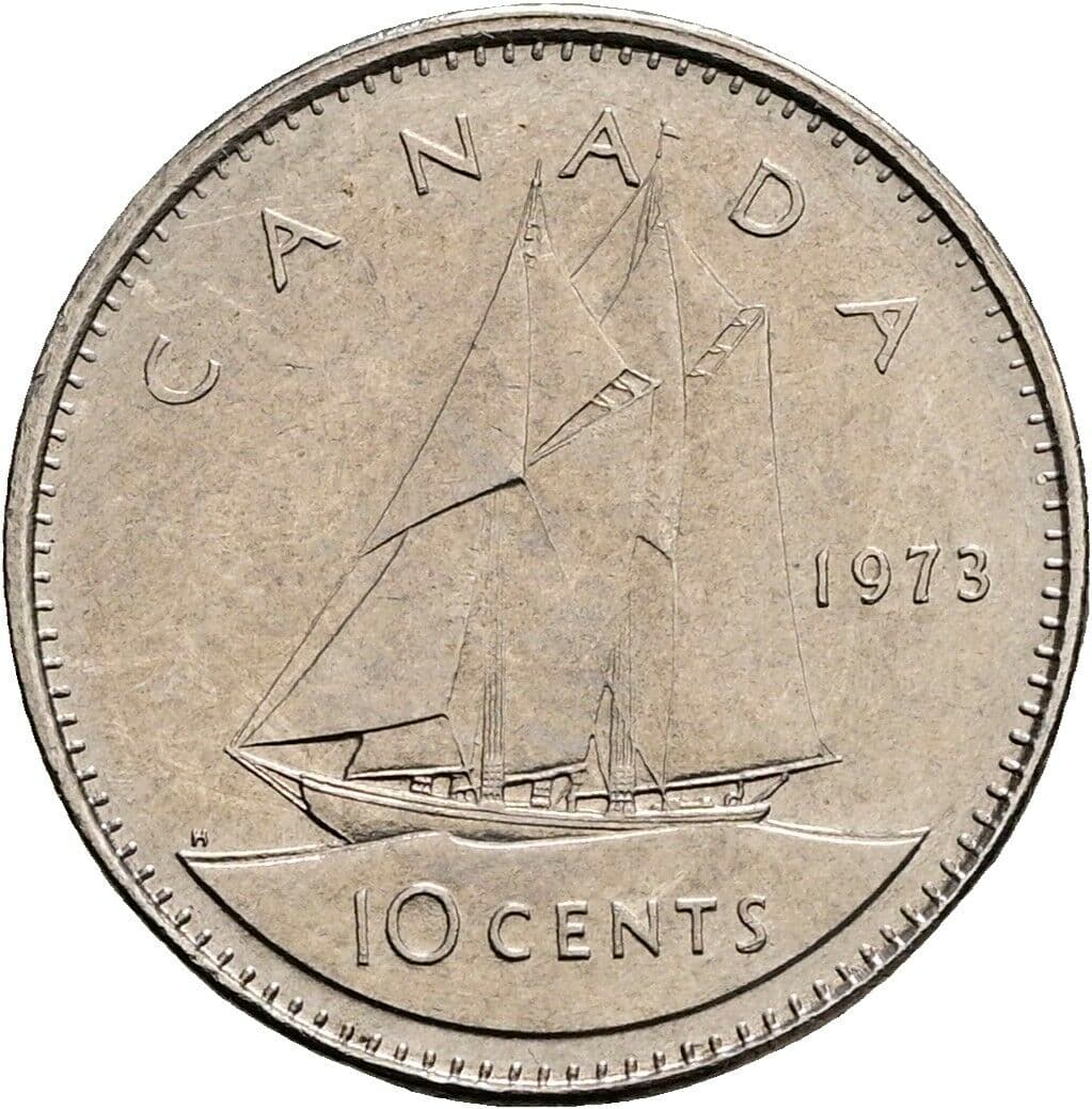 10 Cents Elisabeth II. 1952-2022 1973 – Rückseite