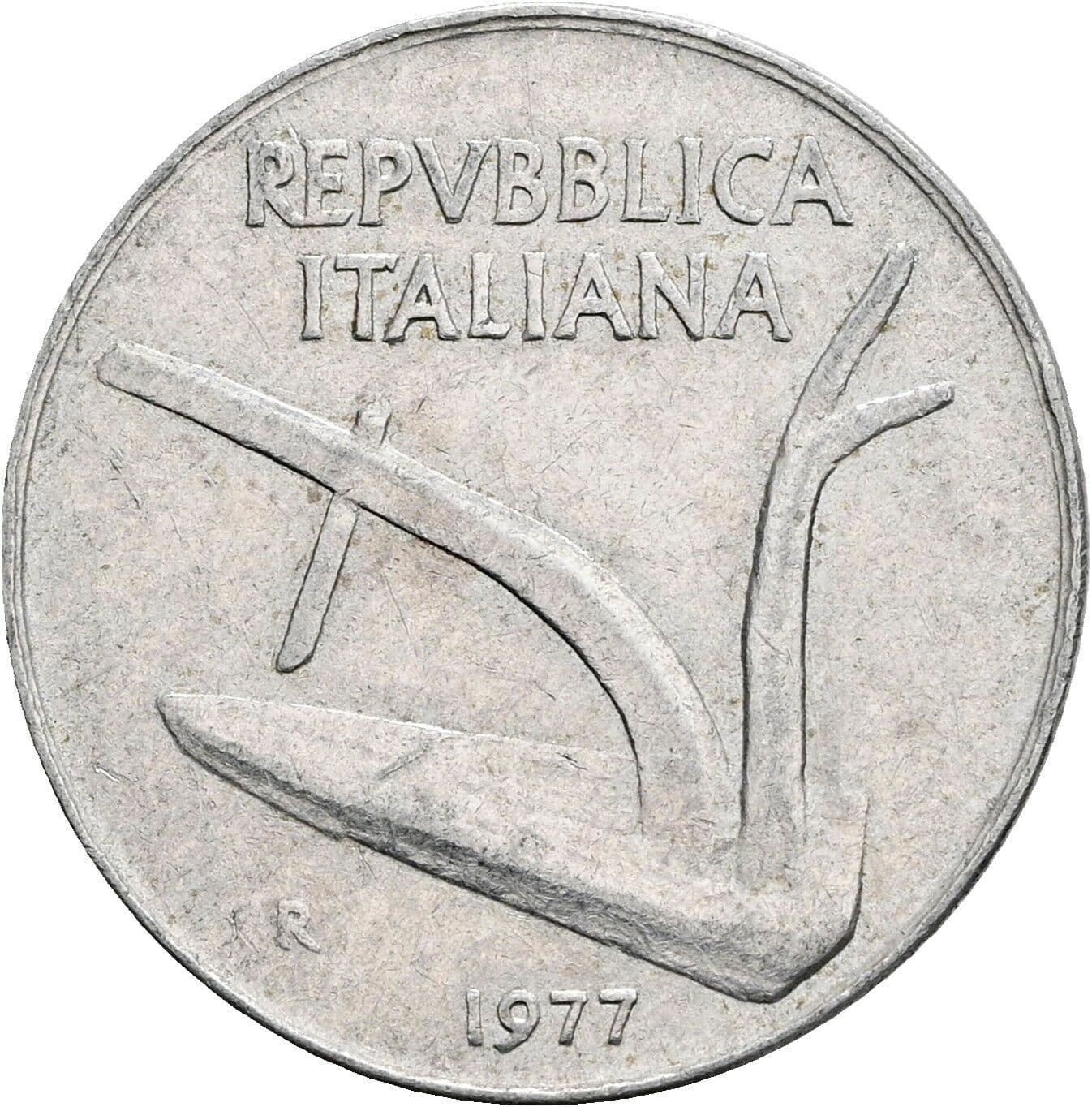 10 Lire 1977 – Rückseite