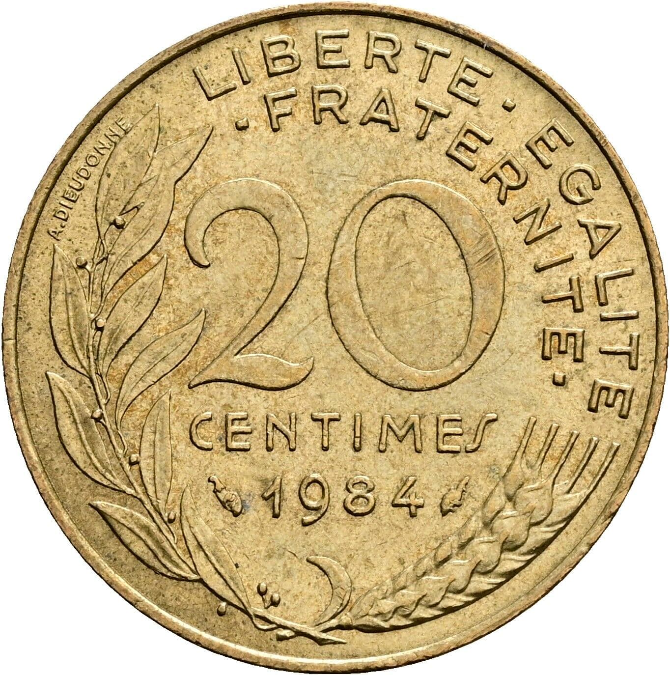 20 Centimes 1984 – Vorderseite