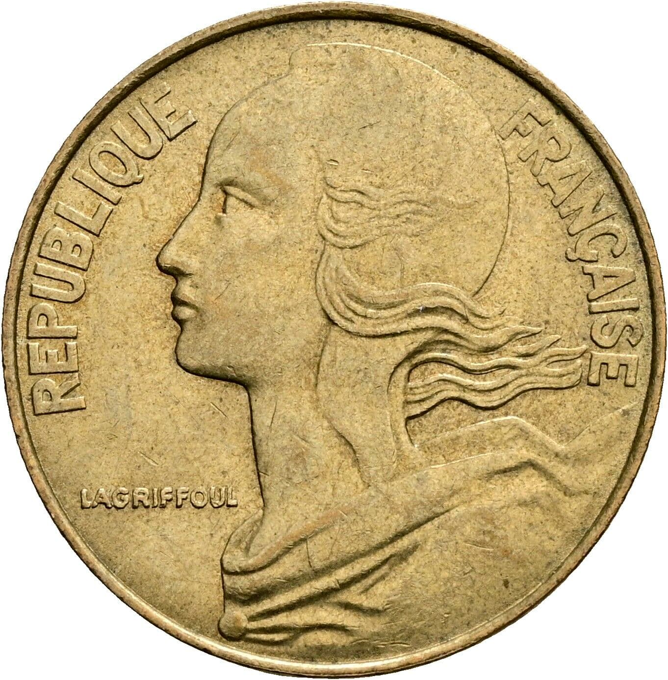 20 Centimes 1984 – Rückseite