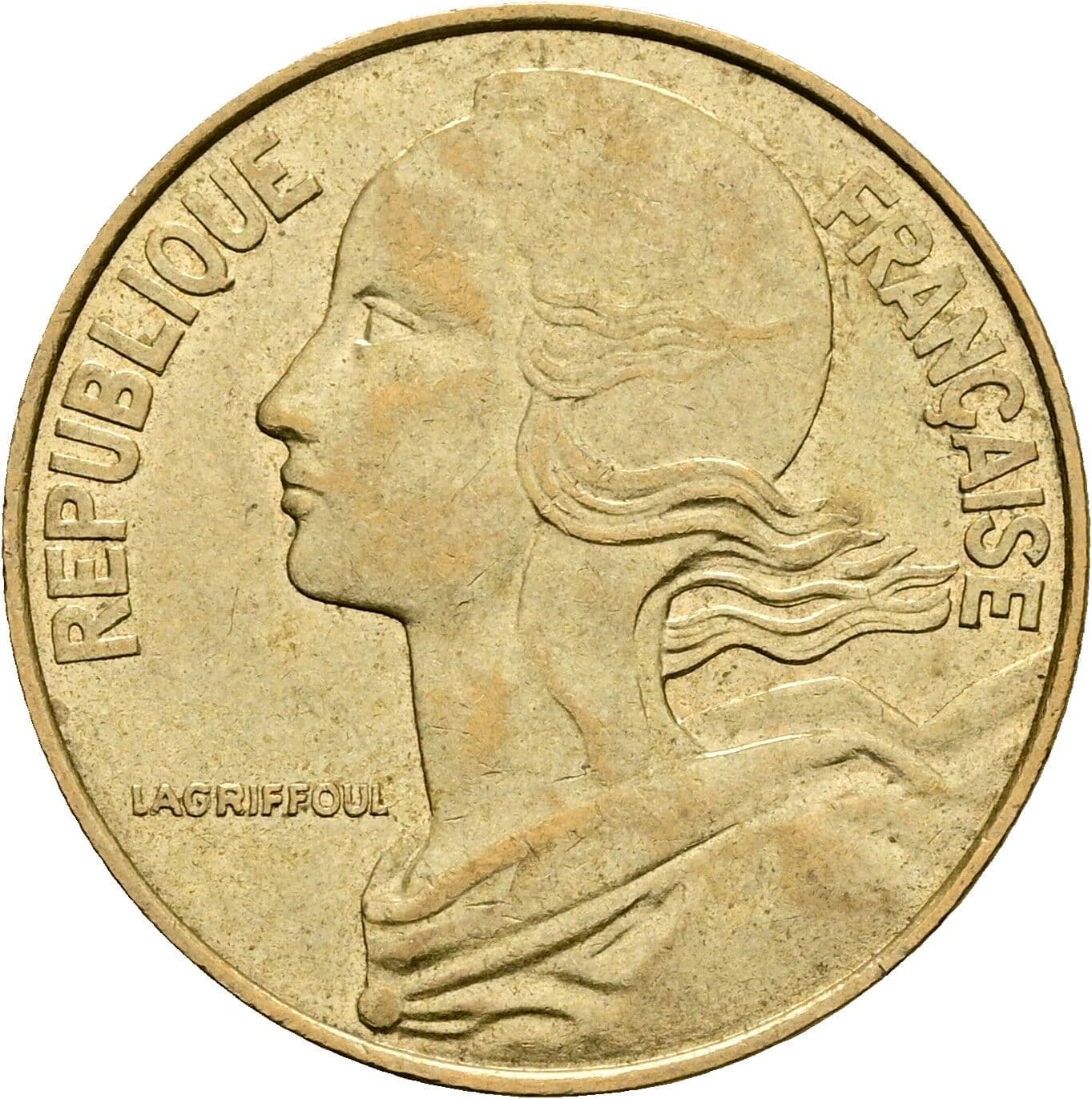 20 Centimes 1984 – Rückseite