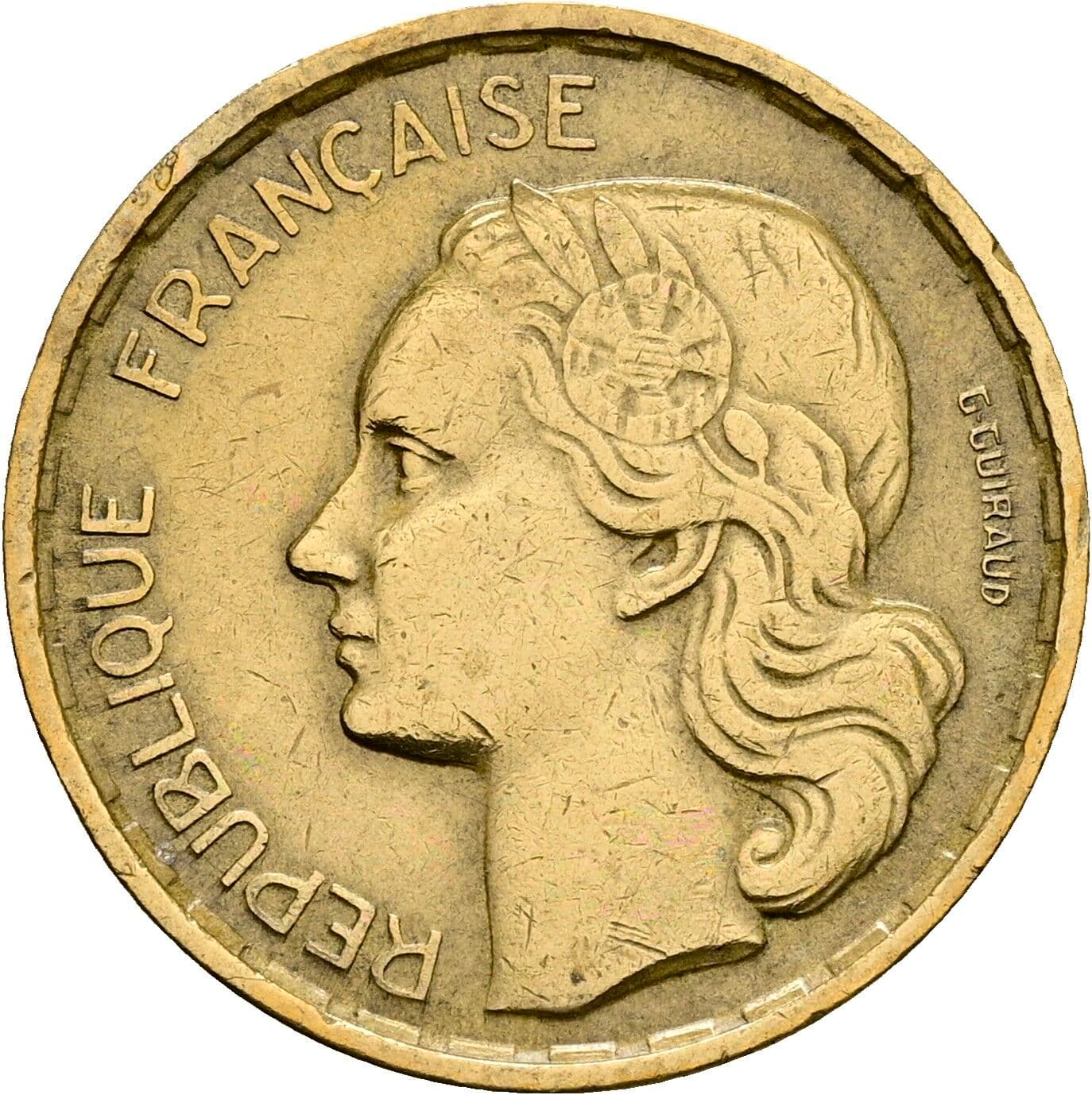 20 Francs 1952 – Rückseite