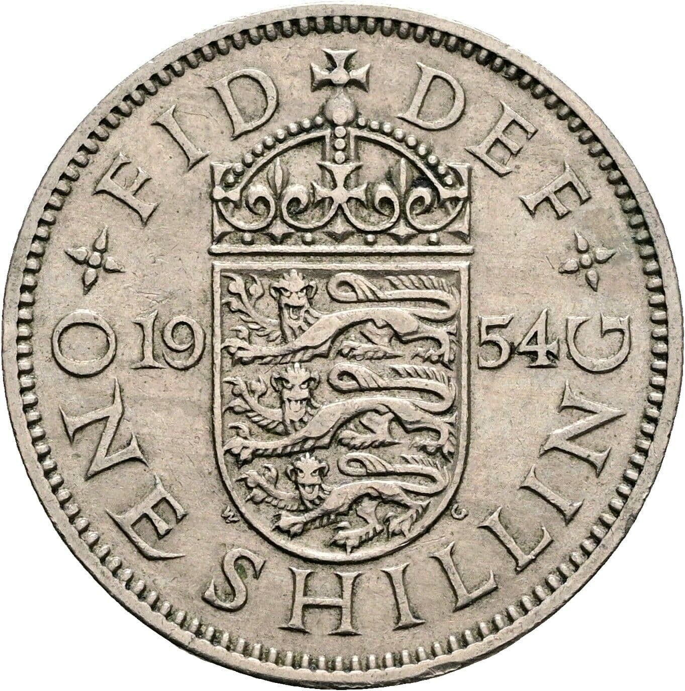 1 Shilling 1954 – Rückseite