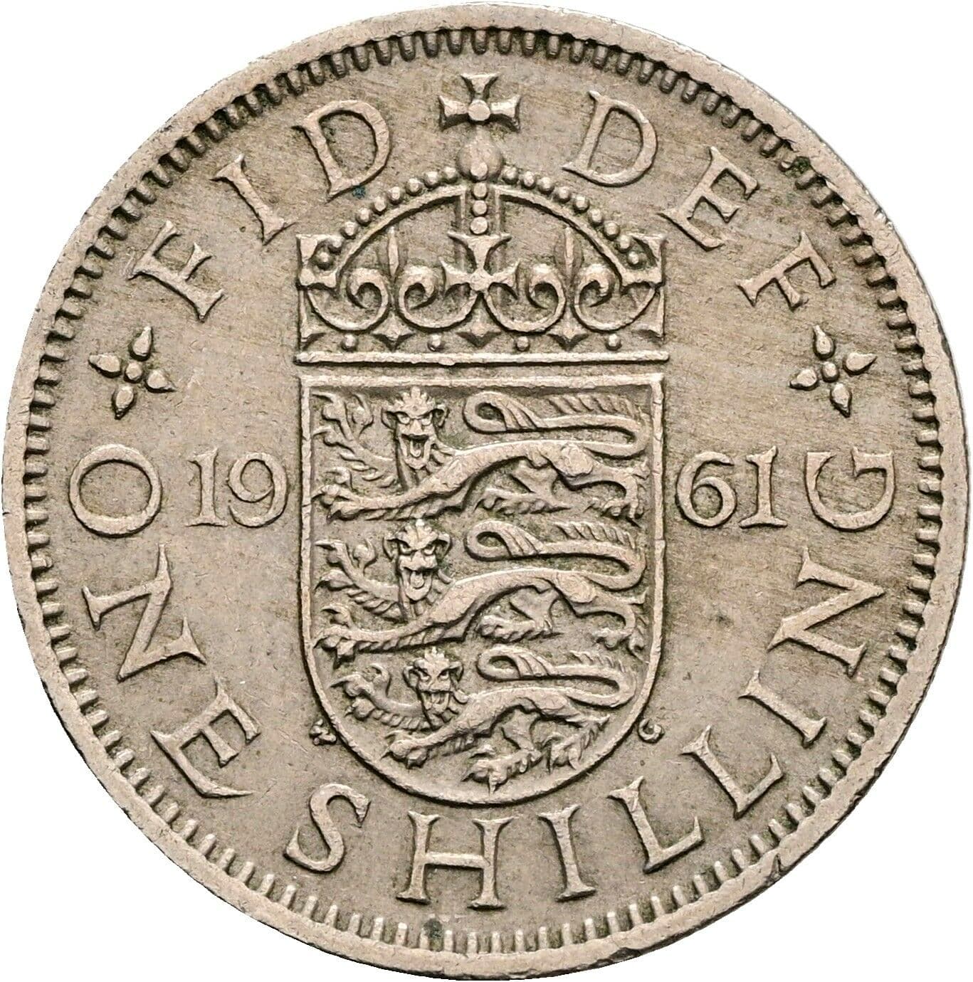 1 Shilling Elisabeth II. 1952-2022 1961 – Rückseite