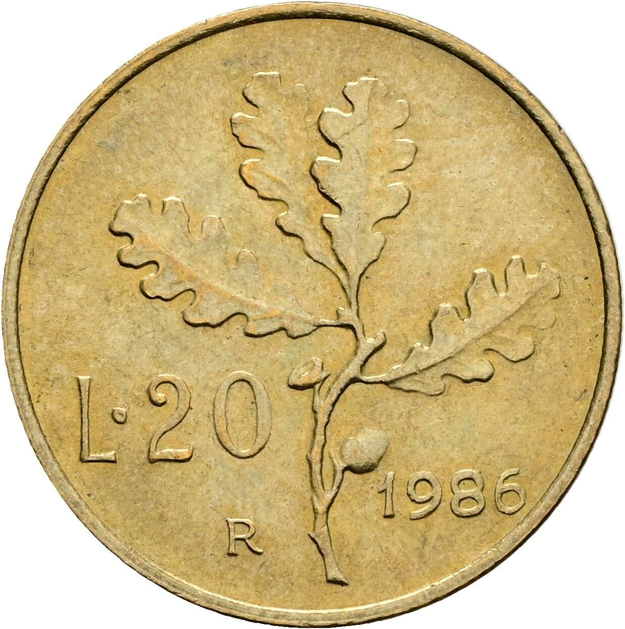 20 Lire 1986 – Rückseite