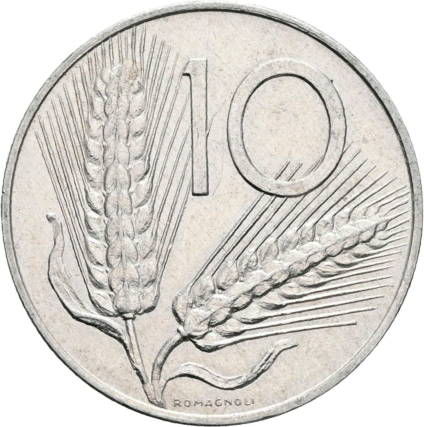 10 Lire 1974 – Rückseite