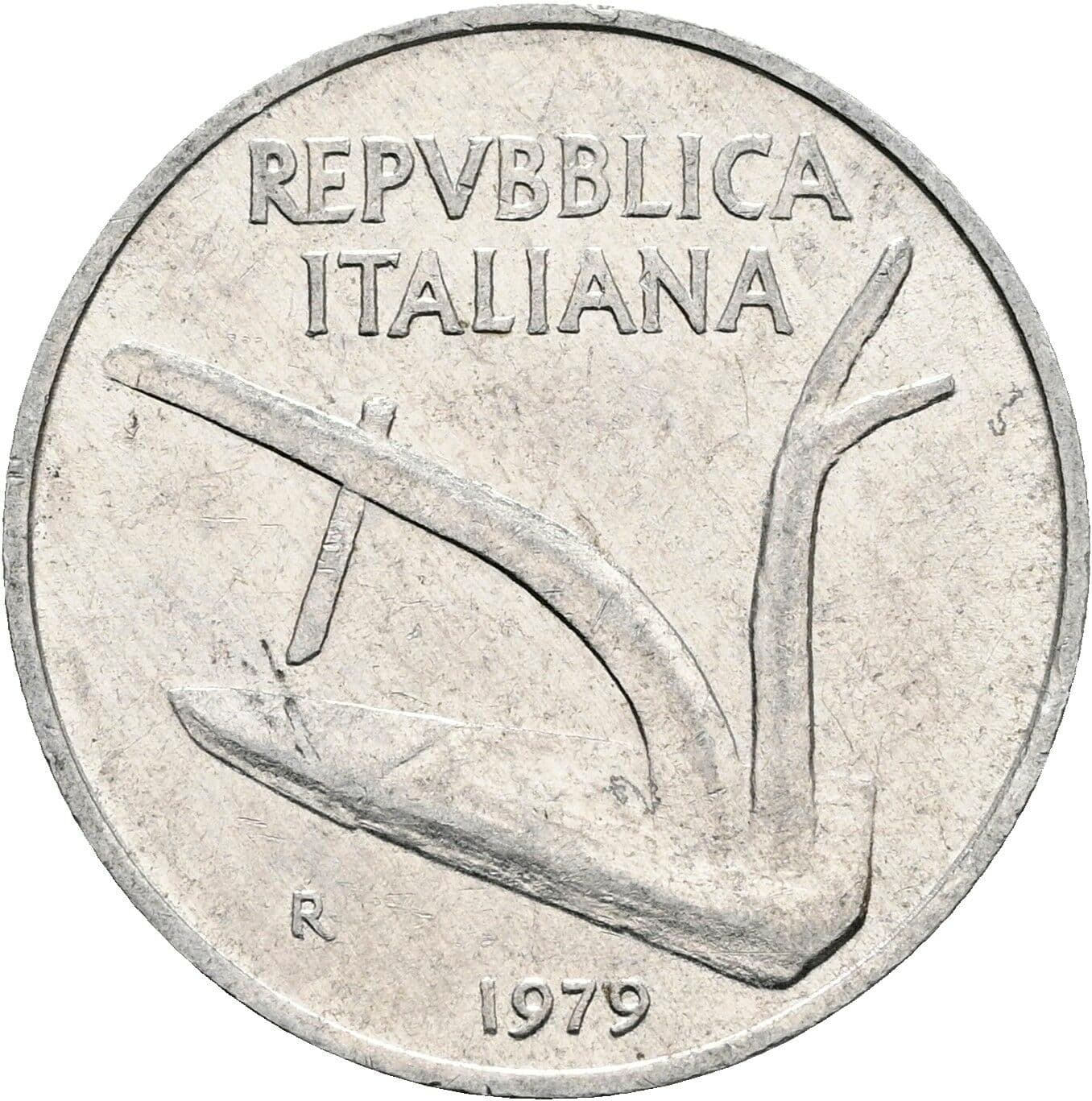 10 Lire 1979 – Rückseite