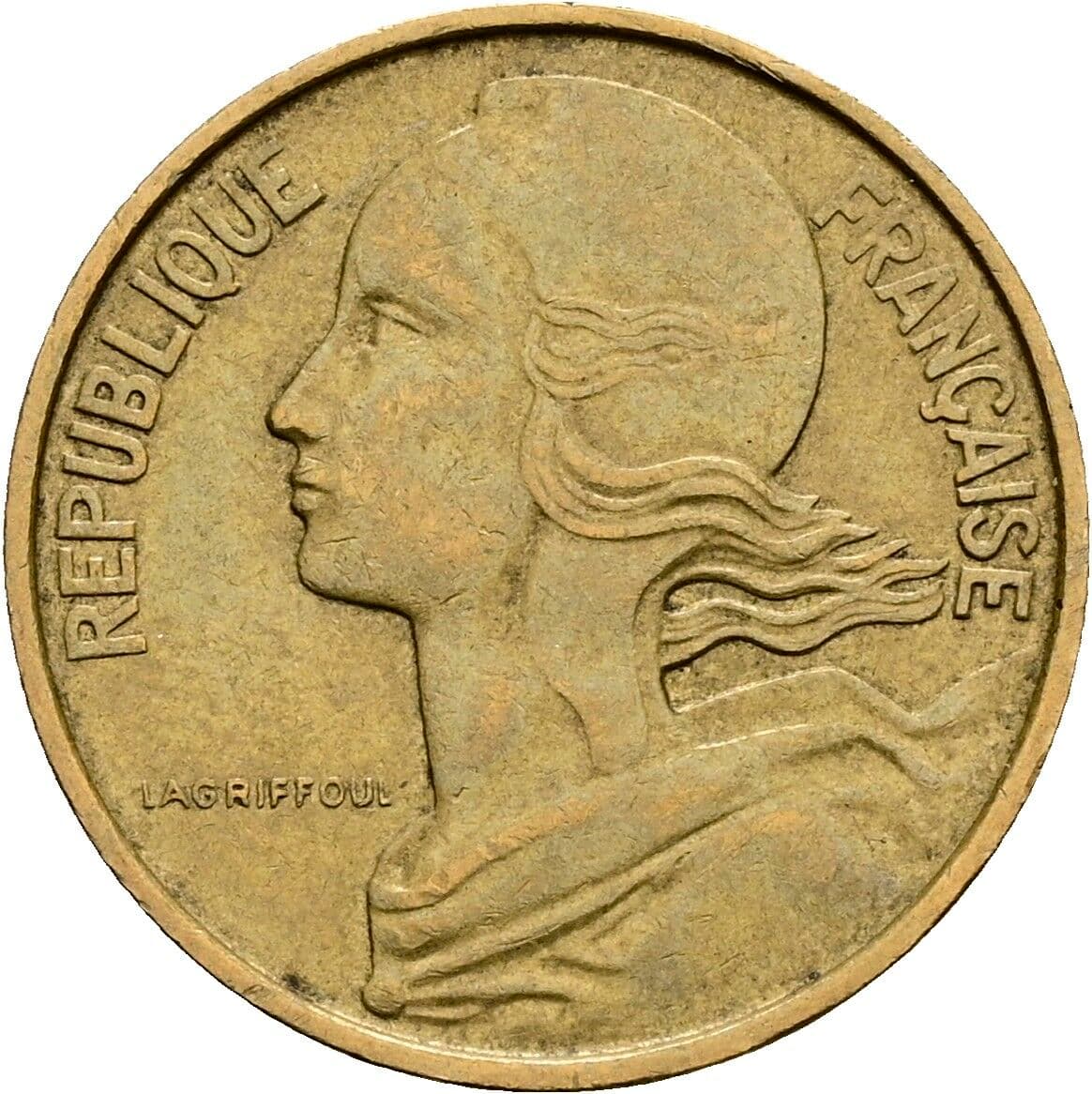 10 Centimes 1967 – Rückseite