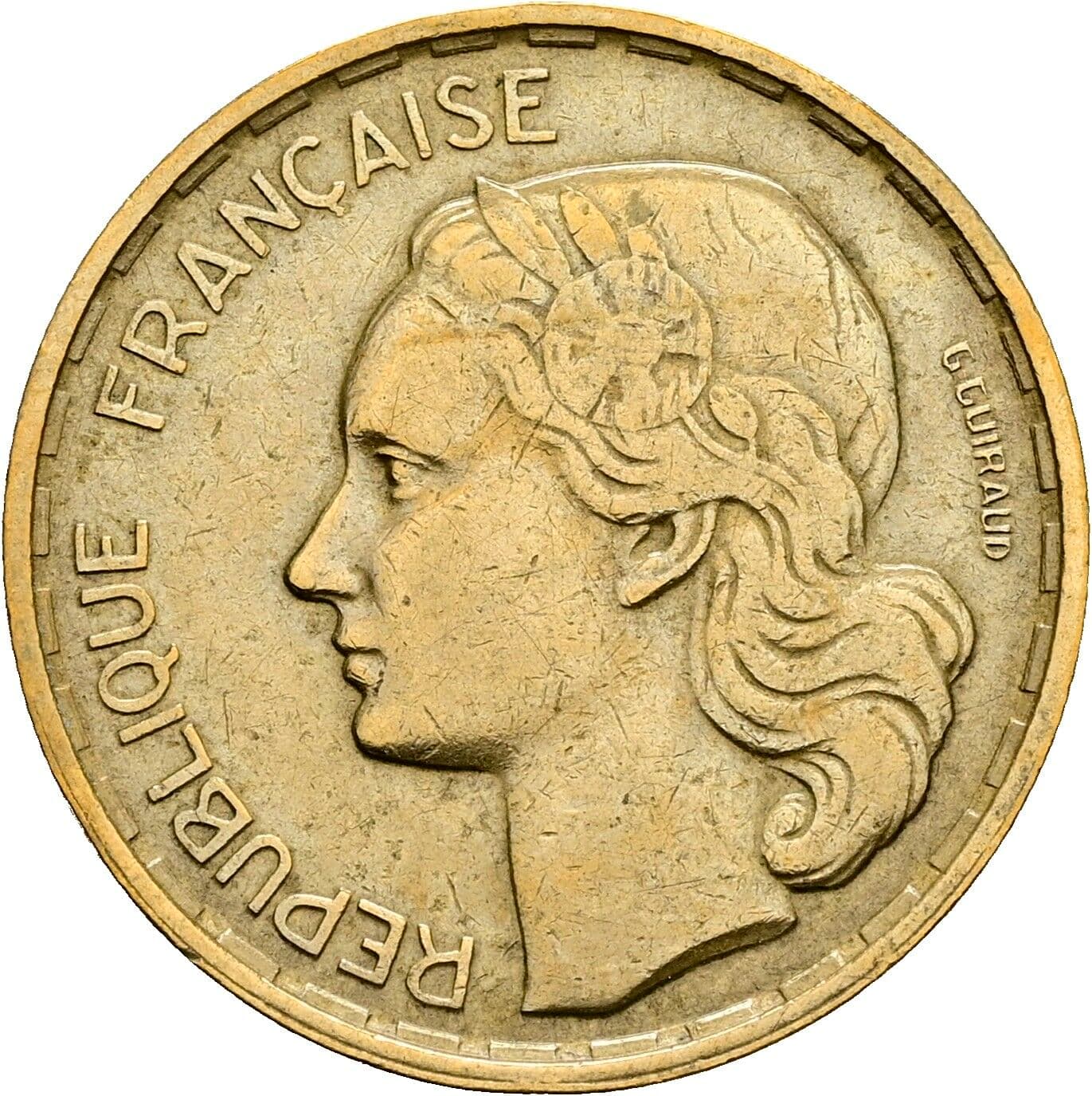 20 Francs 1951 – Rückseite