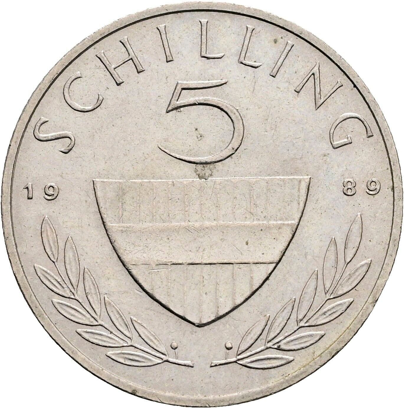 5 Schilling 1989 – Vorderseite