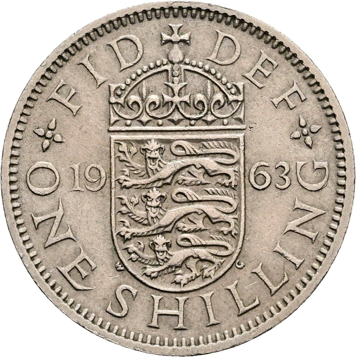 1 Shilling Elisabeth II. 1952-2022 1963 – Rückseite