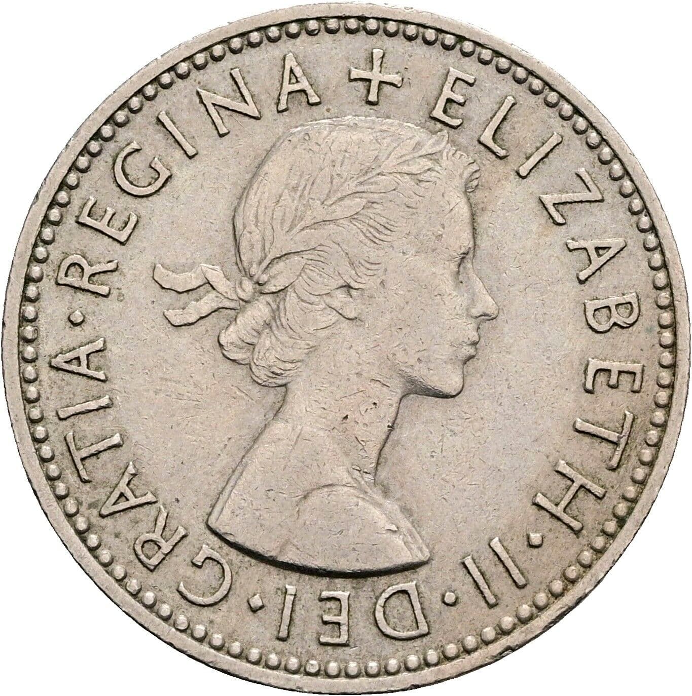 1 Shilling Elisabeth II. 1952-2022 1956 – Vorderseite