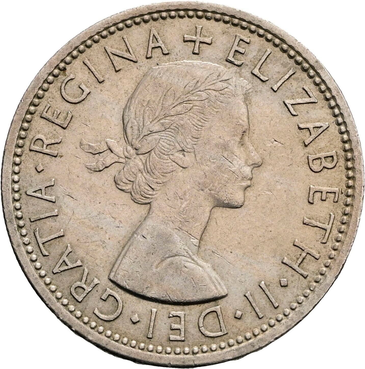 2 Shillings Elisabeth II. 1952-2022 1966 – Vorderseite