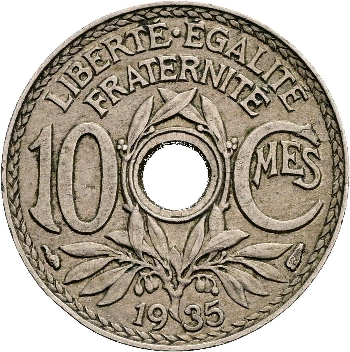 10 Centimes 1935 – Vorderseite