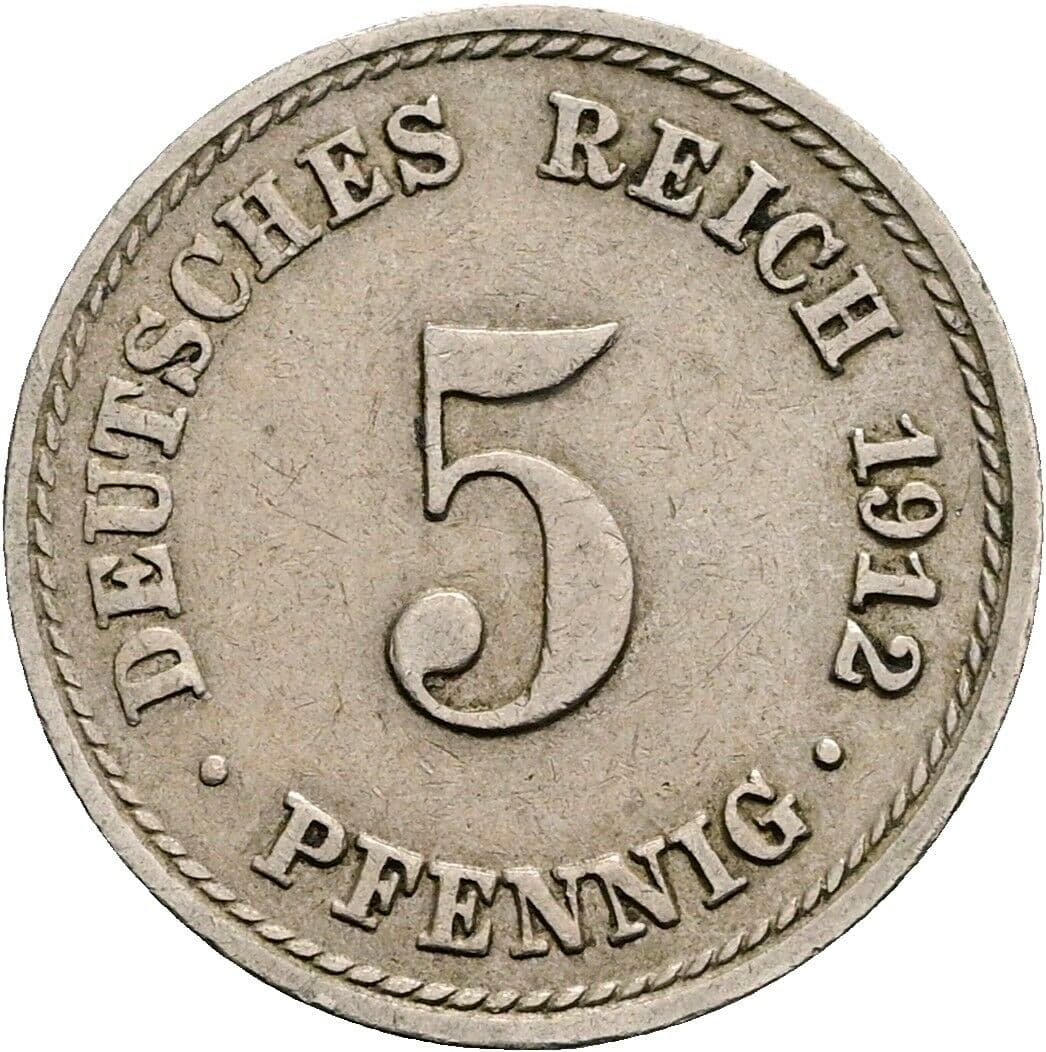 5 Pfennig 1912 A – Vorderseite