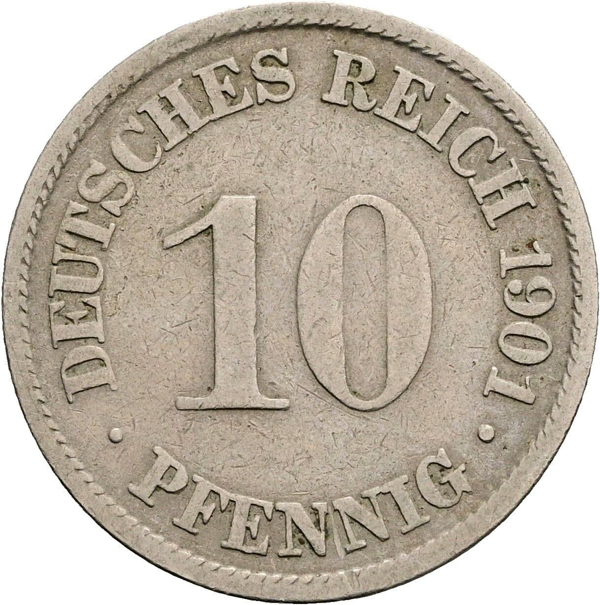 10 Pfennig 1901 A – Vorderseite