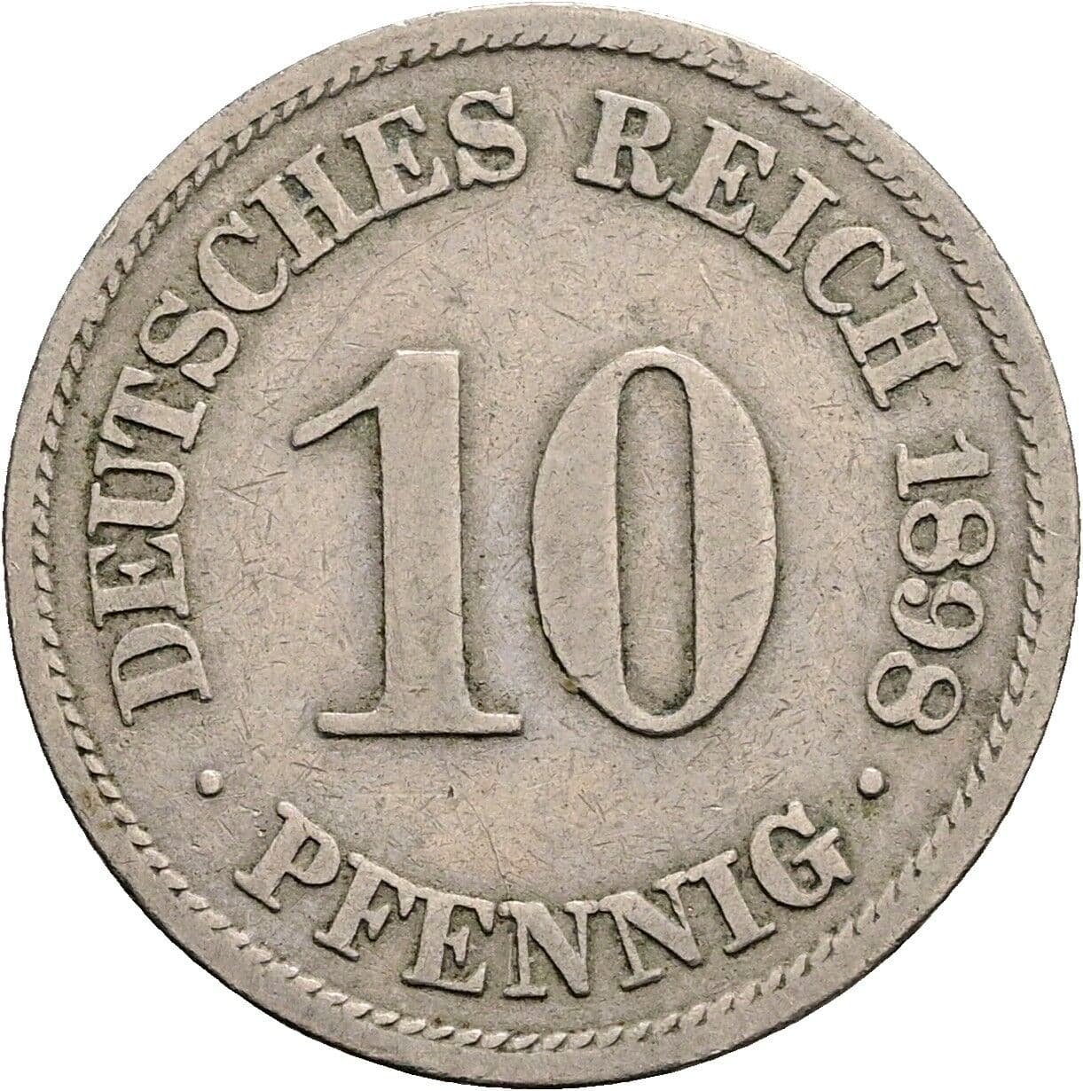 10 Pfennig 1898 A – Vorderseite