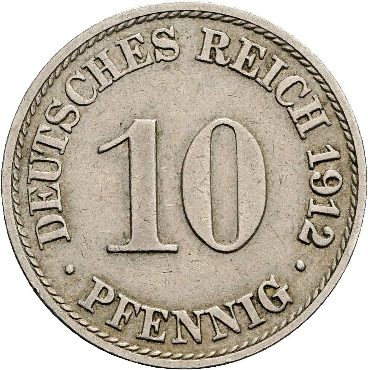 10 Pfennig 1912 A – Vorderseite