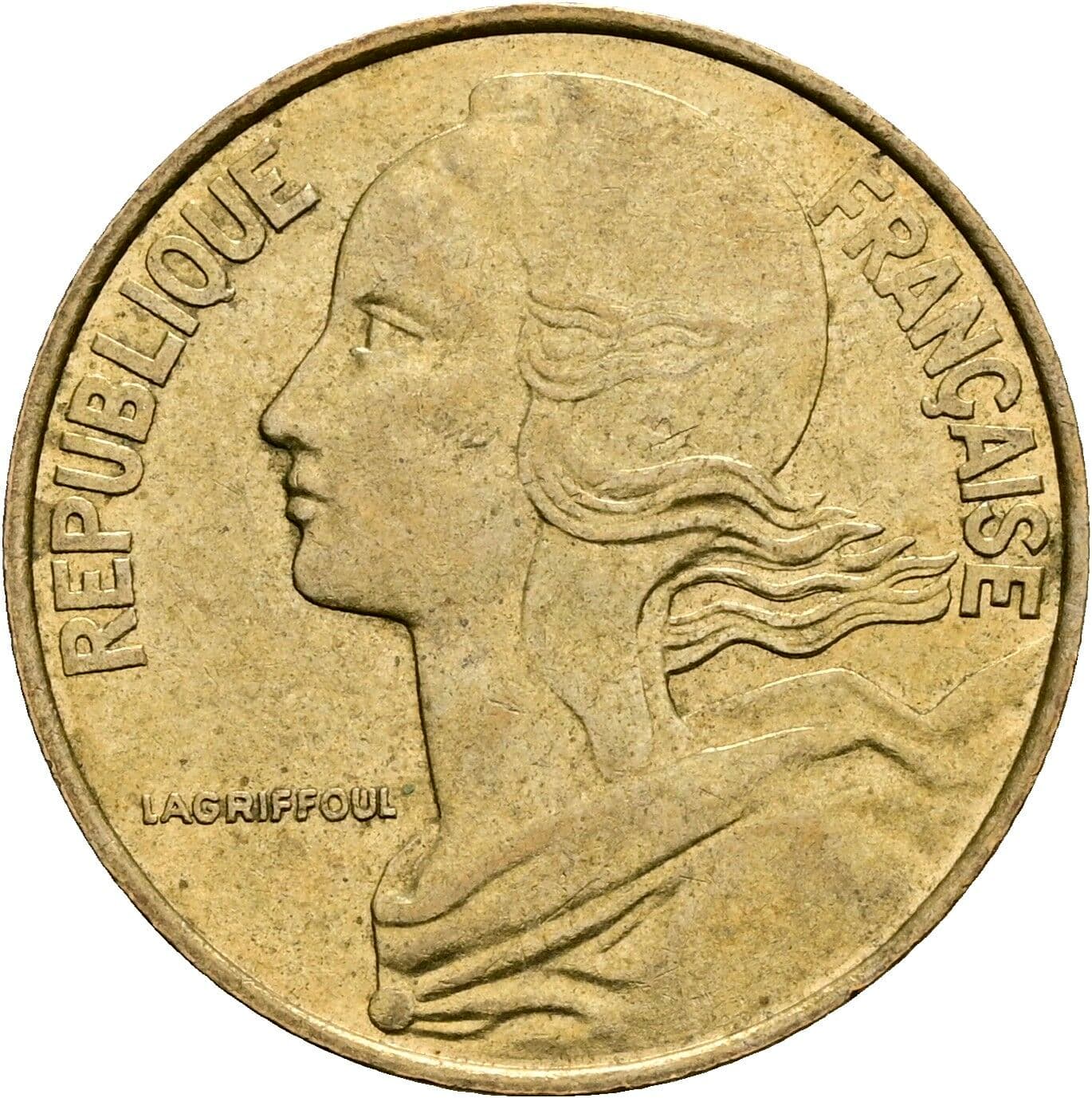 20 Centimes 1976 – Rückseite