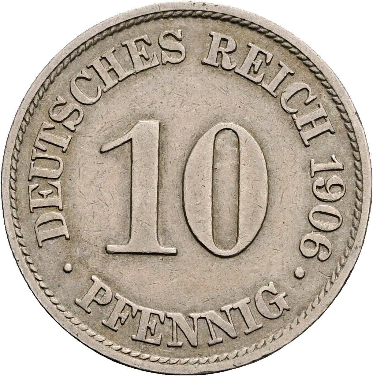 10 Pfennig 1906 A – Vorderseite