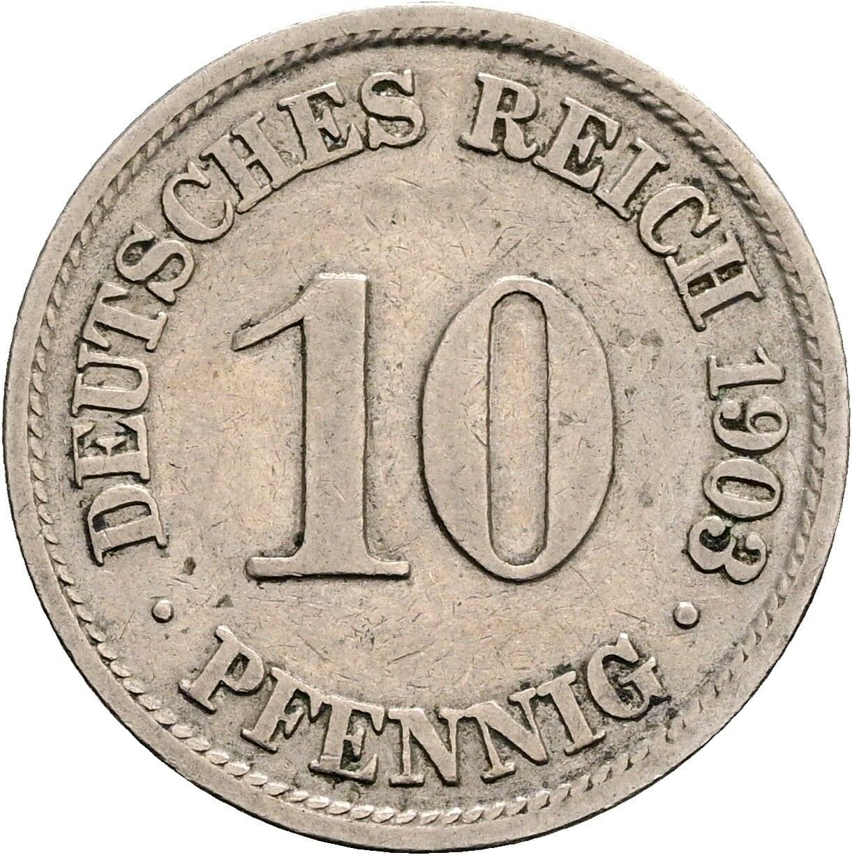 10 Pfennig 1903 A – Vorderseite