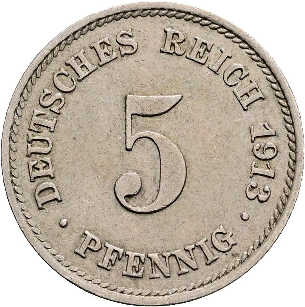 5 Pfennig 1913 E – Vorderseite