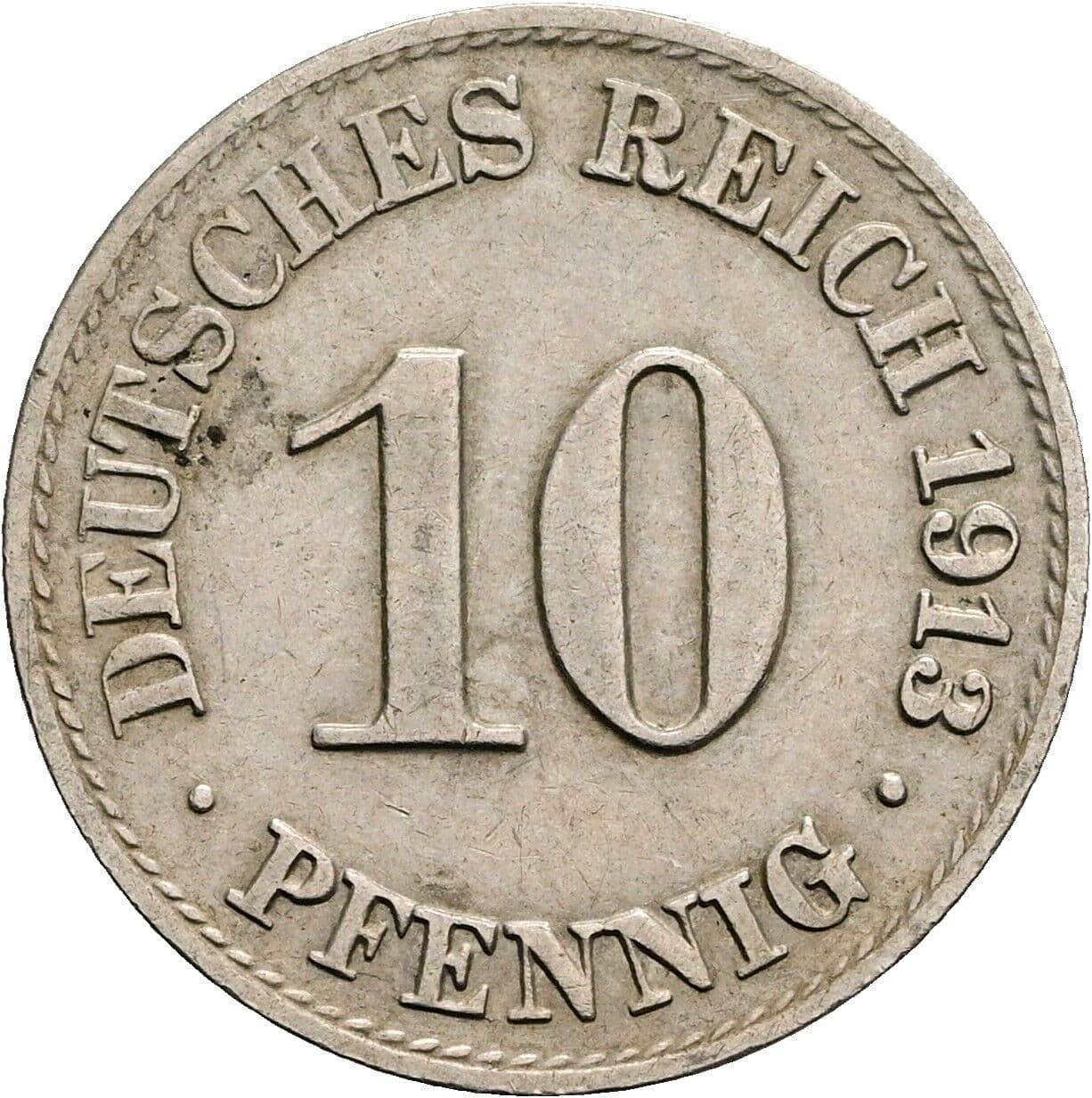 10 Pfennig 1913 A – Vorderseite