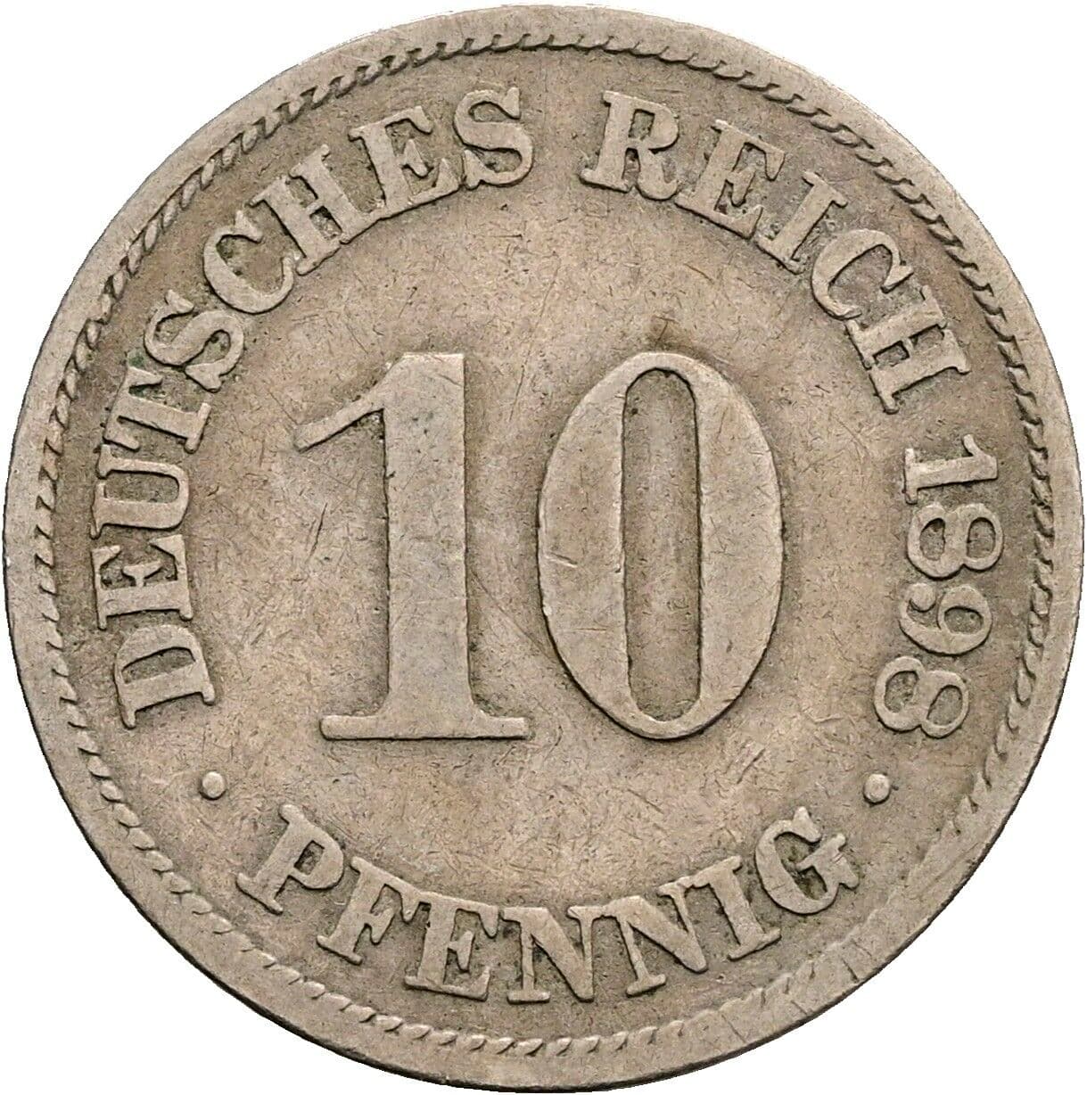 10 Pfennig 1898 A – Vorderseite