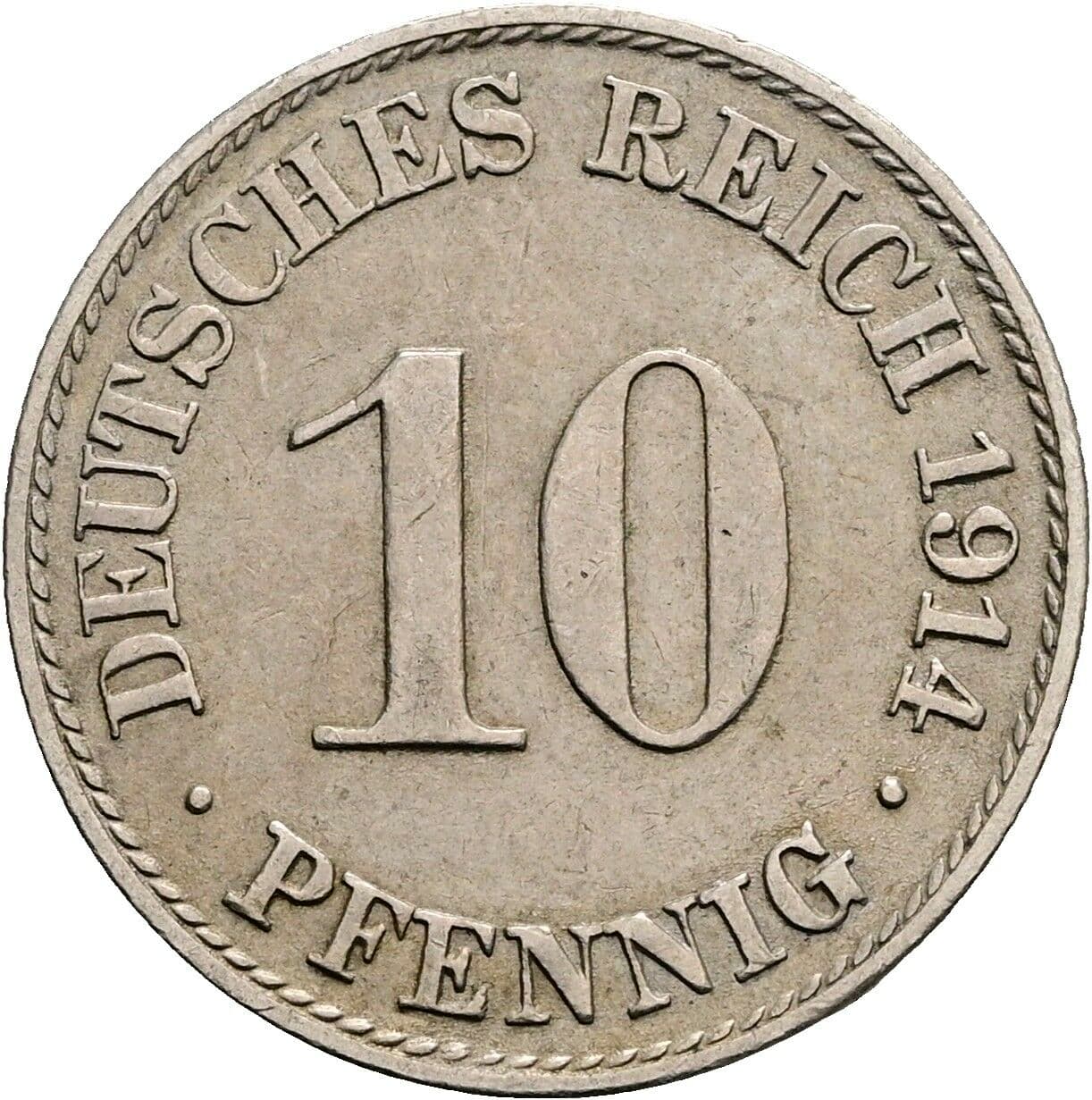 10 Pfennig 1914 A – Vorderseite