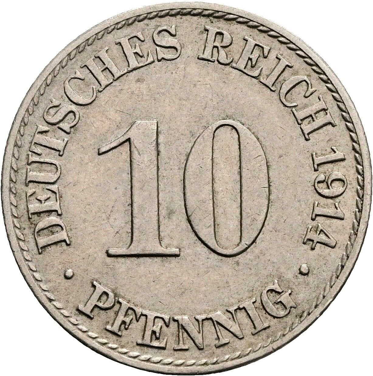 10 Pfennig 1914 A – Vorderseite