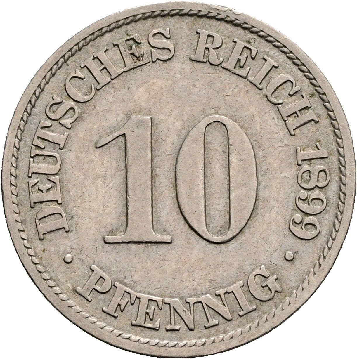 10 Pfennig 1899 A – Vorderseite