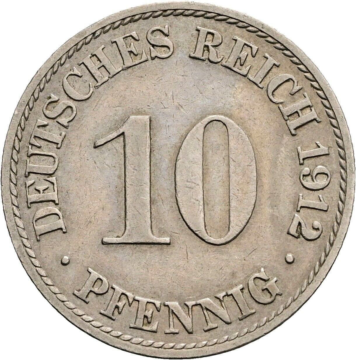 10 Pfennig 1912 A – Vorderseite