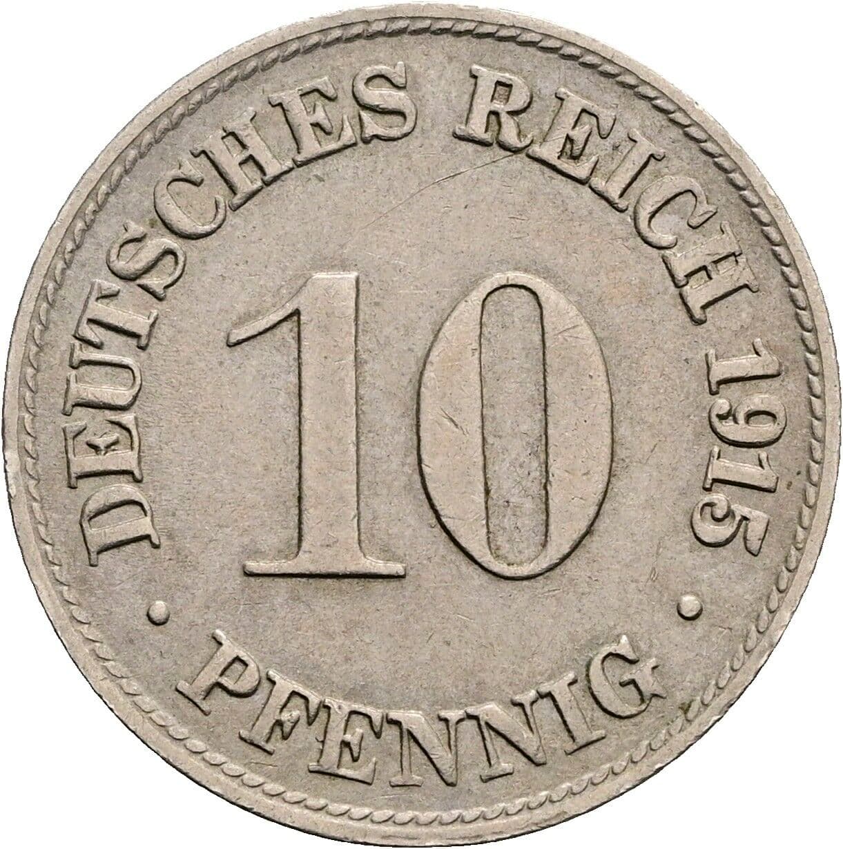 10 Pfennig 1915 D – Vorderseite