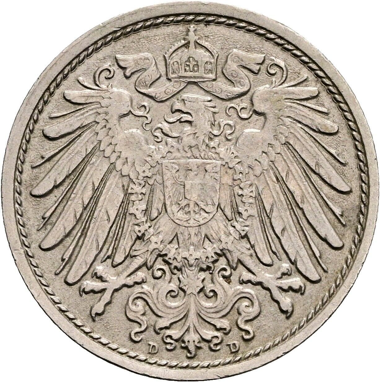10 Pfennig 1911 D – Rückseite