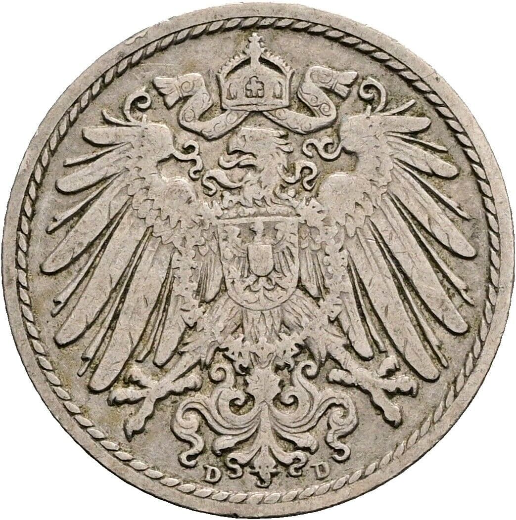 5 Pfennig 1906 D – Rückseite